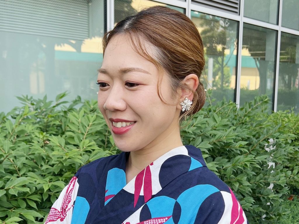 1点もののレンタルゆかた着物。撮影時間に着用。
